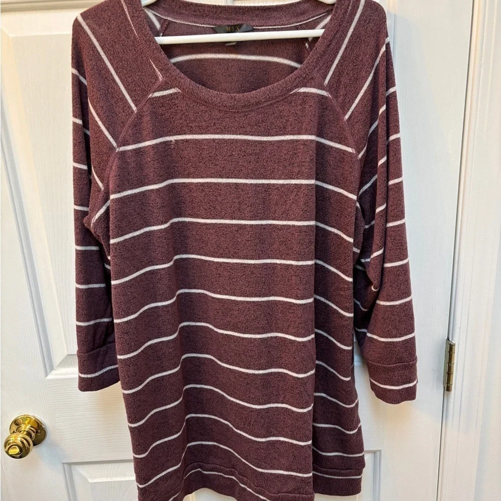 Burgundy Nautical Boat Neck Sweater - Picture 2 of 5